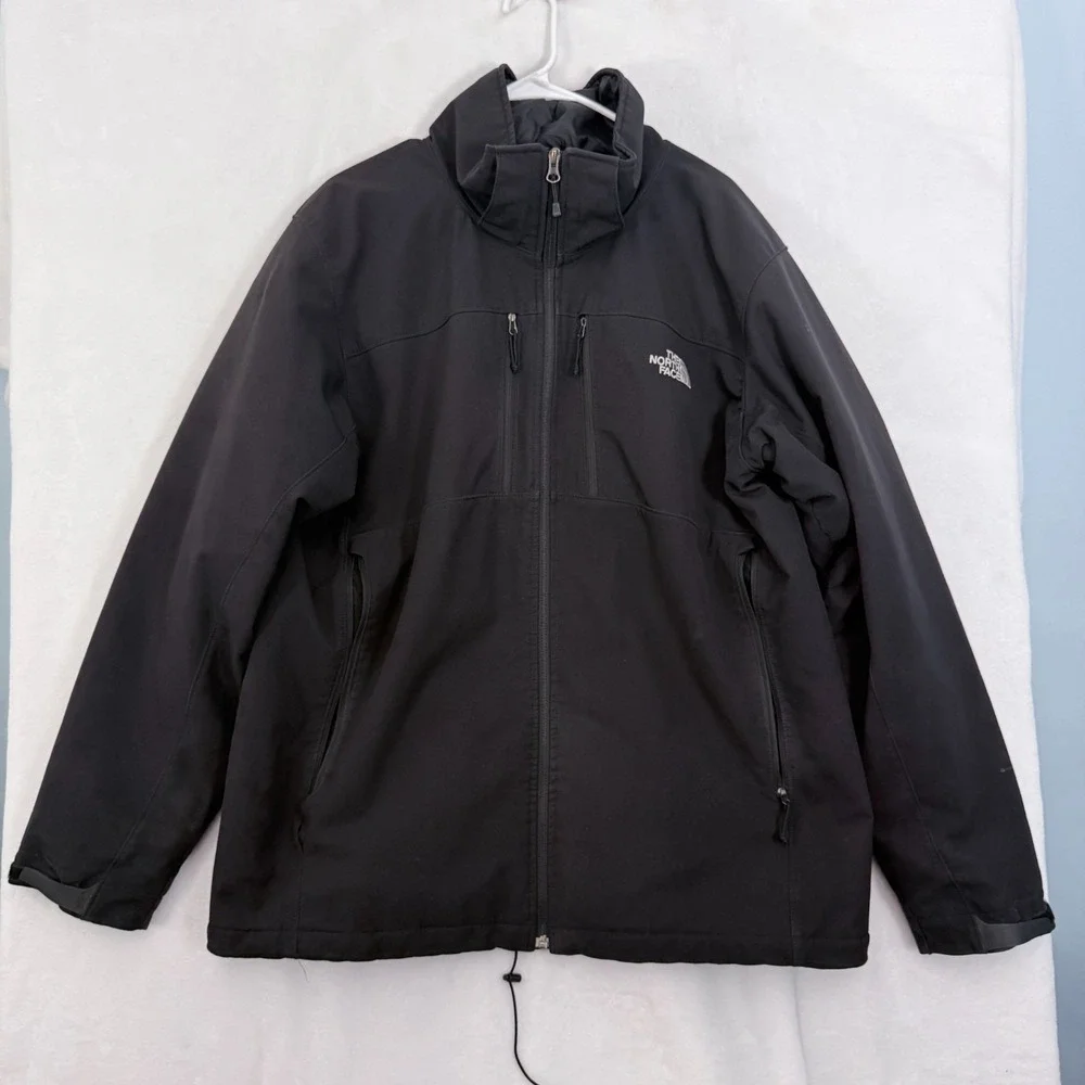 The North Face Jacket Mens XL Black Apex Softshell Quilted Line Windbreaker